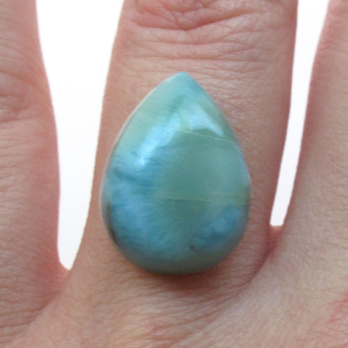 Kabošon larimar kapka 18,3mm — foto 1