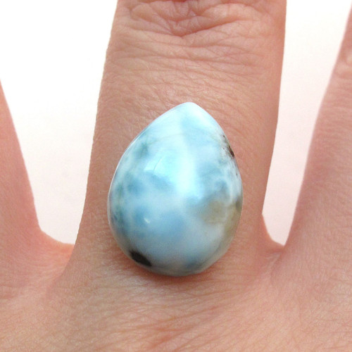 Kabošon larimar kapka 16,3mm — foto 1