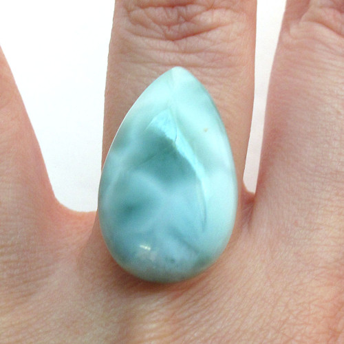 Kabošon larimar kapka 24,3mm — foto 1