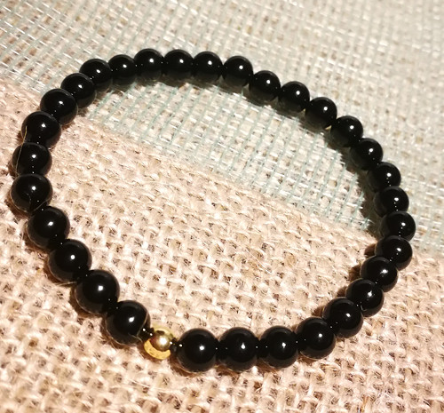 Náramek - onyx a hematit gold — foto 1