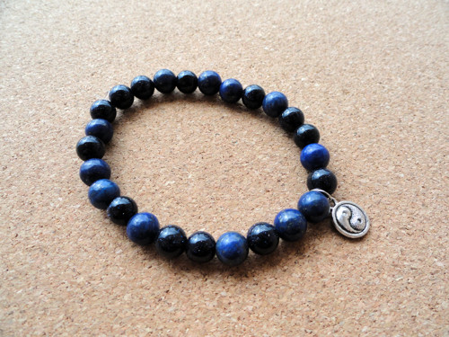 XL náramek-Lapis Lazuli/Sand stone — foto 1