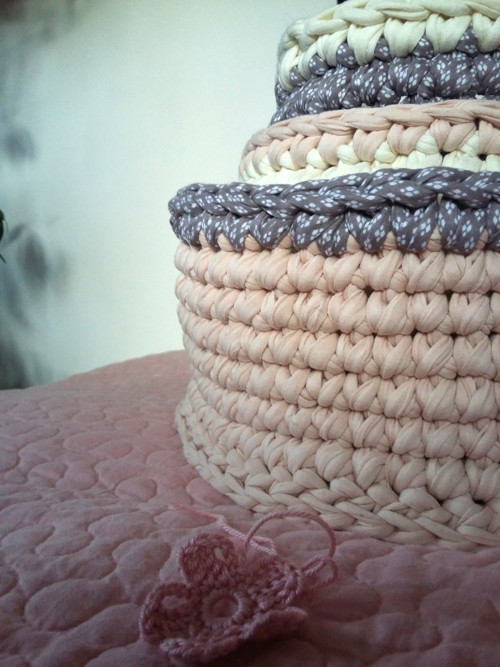 Set háčkovaných shabby košíků — foto 1