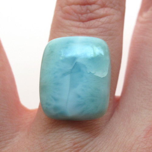 Kabošon larimar obdelník 18,7mm — foto 1