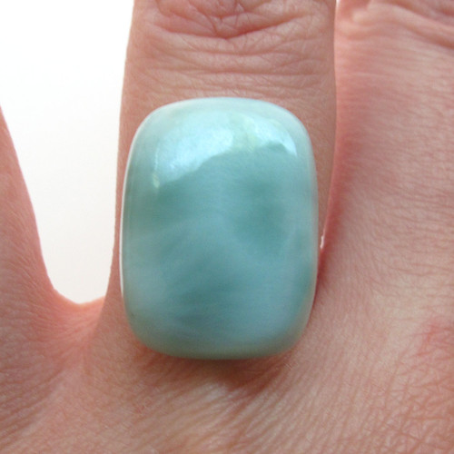 Kabošon larimar obdelník 19,7mm — foto 1