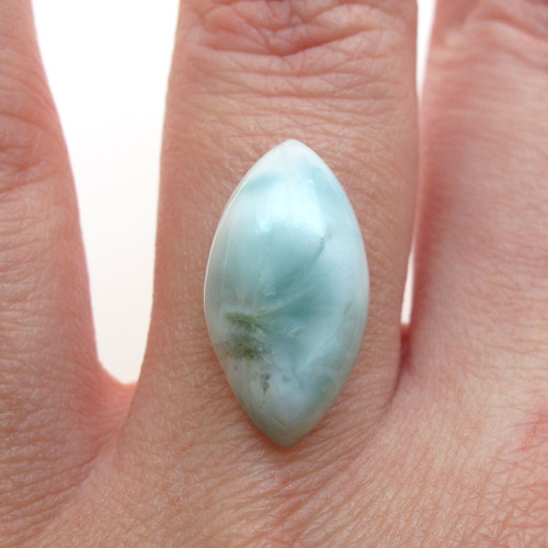 Kabošon larimar slza 19,1mm — foto 1