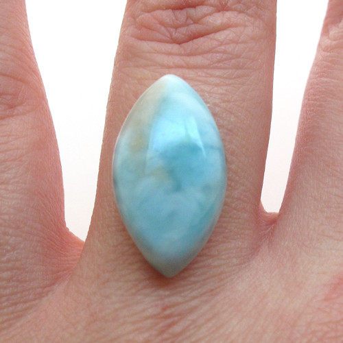 Kabošon larimar slza 21mm — foto 1