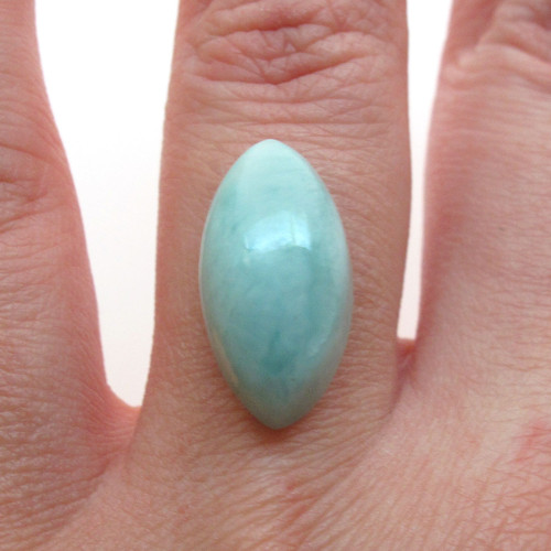 Kabošon larimar slza 19,6mm — foto 1
