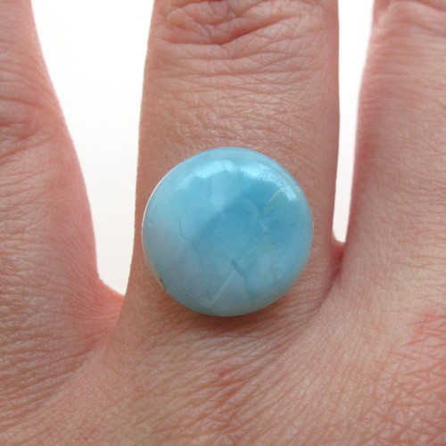 Kabošon larimar kruh 14,0mm — foto 1