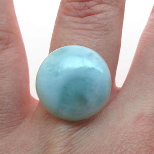 Kabošon larimar kruh 18,2mm REZERVACE — foto 1