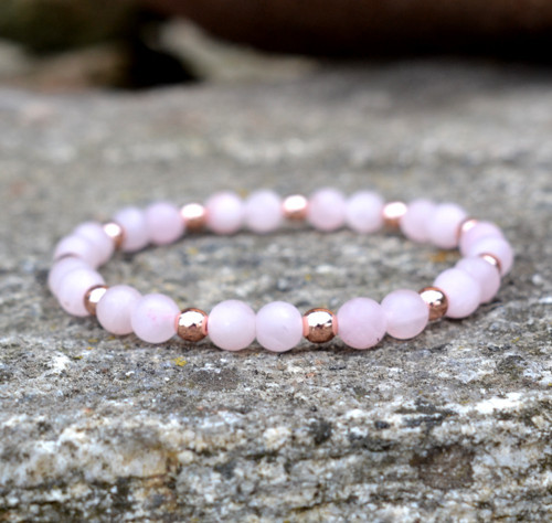 RŮŽENÍN FROST 0.6*HEMATIT ROSE GOLD*náramek