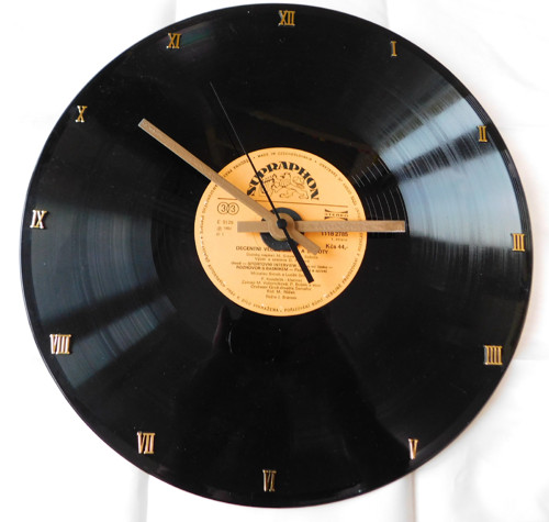 Originální nástěnné hodiny z LP desky - supraphon — foto 1