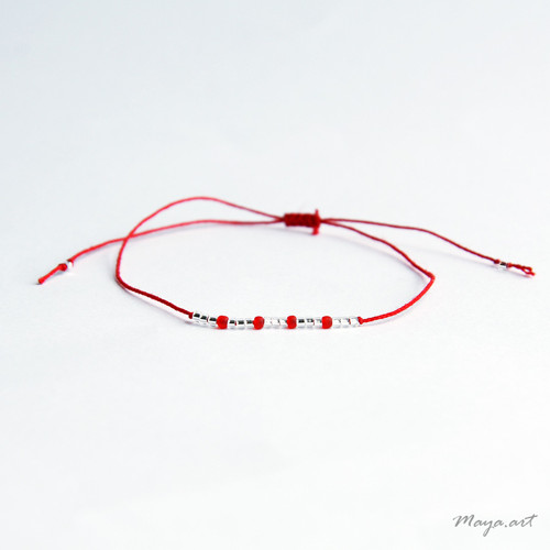 Červenostříbrný náramek SIMPLE BRACELET