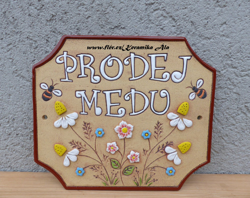 Keramická cedule ,,PRODEJ MEDU"4 / na obj.
