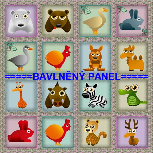Bavlněný panel /i na pexeso/ 35 x 35 cm