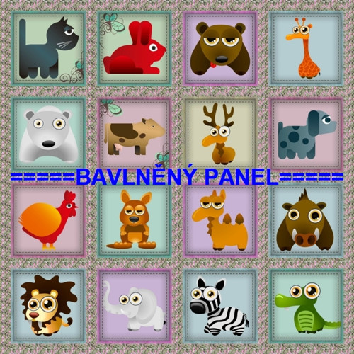 Bavlněný panel /i na pexeso/ 35 x 35 cm