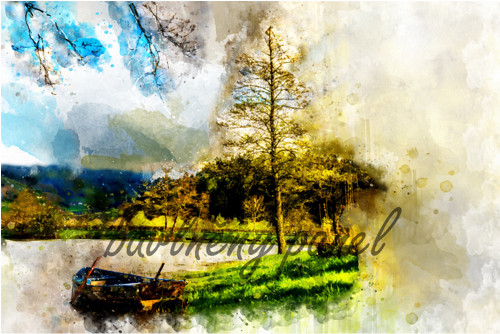 Bavlněný panel Akvarel 223