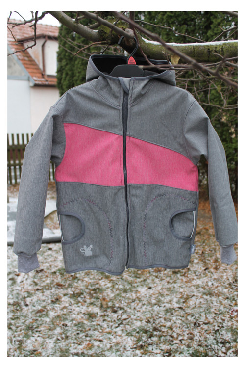 Šedo-růžová sešívaná bunda :)