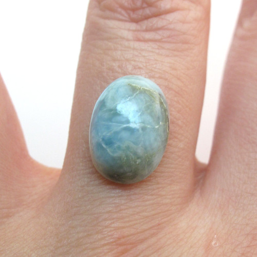 Kabošon larimar ovál 13,6mm — foto 1