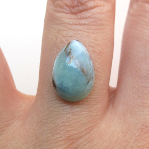 Kabošon larimar kapka 14,2mm — foto 1