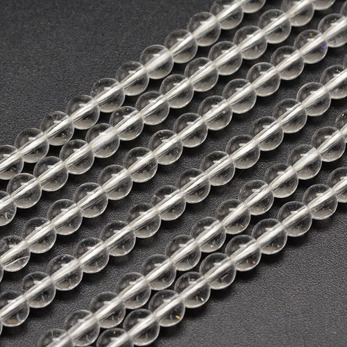 Syntetický křemen čirý 8 mm / 5 ks