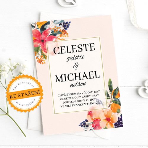 Svatební oznámení - Celeste (PDF)