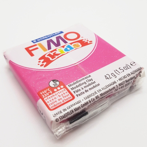 FIMO, růžová se třpytkama, 42g