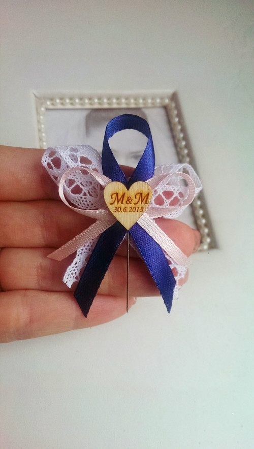 Modrá s růžovou a monogramy — foto 1