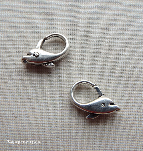 Kovová karabinka delfín 18x12mm 1kus