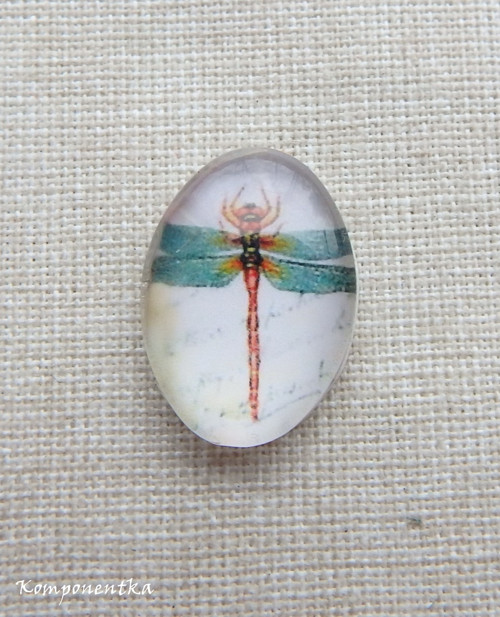 Skleněný kabošon 13x18mm 1kus