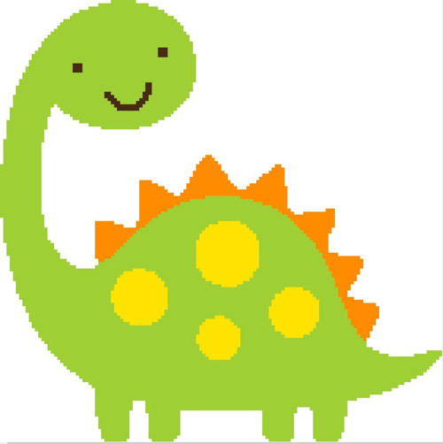 Předloha na vyšívání - Zelený dinosaurus