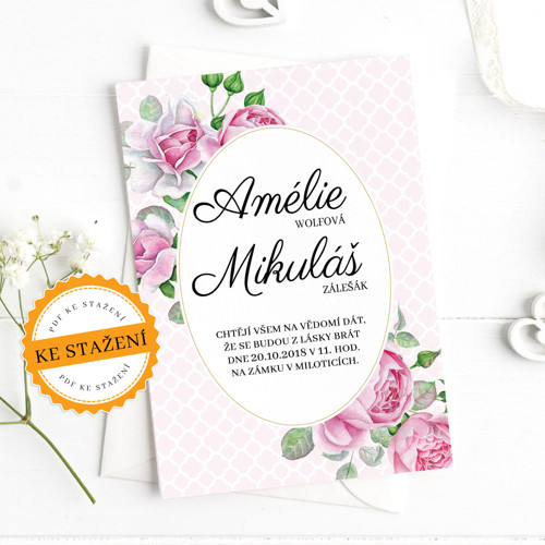 Svatební oznámení - Amélie (PDF)