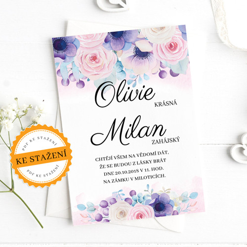 Svatební oznámení - Olivie (PDF)