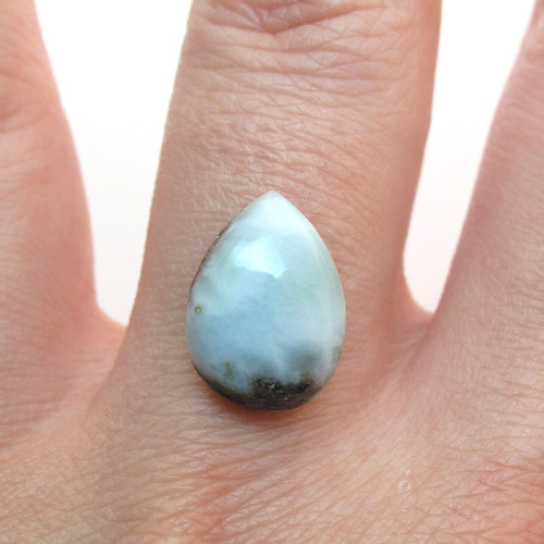 Kabošon larimar kapka 13,8mm — foto 1