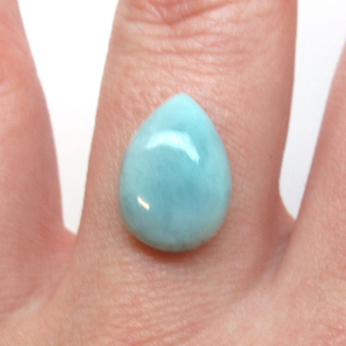 Kabošon larimar kapka 14mm REZERVACE — foto 1