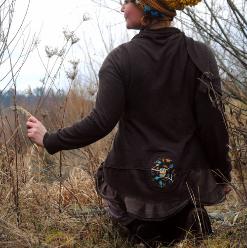 "Čokoládová sova", RECY cardigan OVERSIZED — foto 1