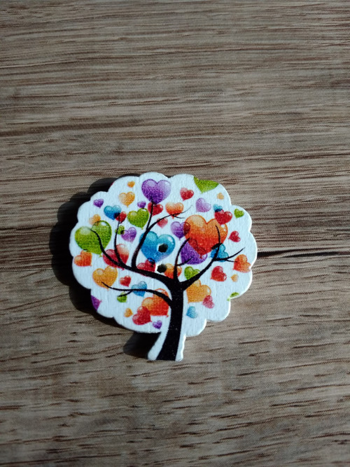 Dřevěný knoflík strom strdíčkové balónky