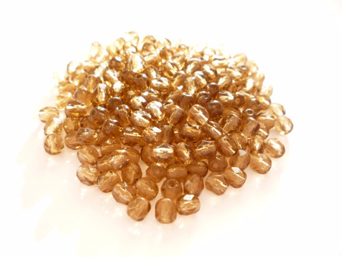 120 ks České broušené ohňovky 4mm Smoky Topaz