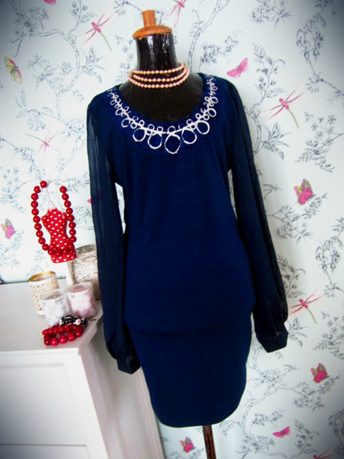 Vintage šaty navy blue — foto 1