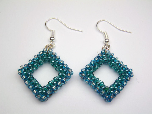 Náušnice Korálkové čtverečky