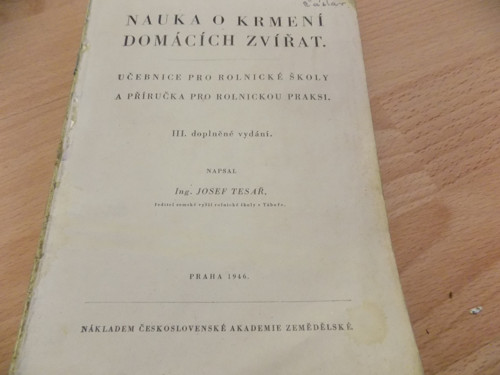 Nauka o krmení domácích zvířat - učebnice 1946