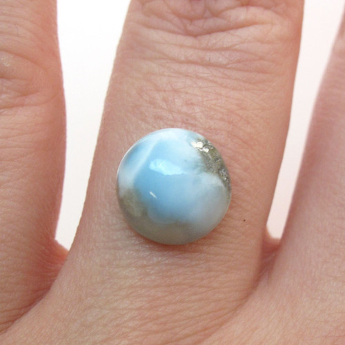 Kabošon larimar kruh 10,2mm — foto 1