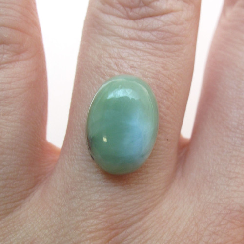 Kabošon larimar ovál 13,8mm REZERVACE — foto 1