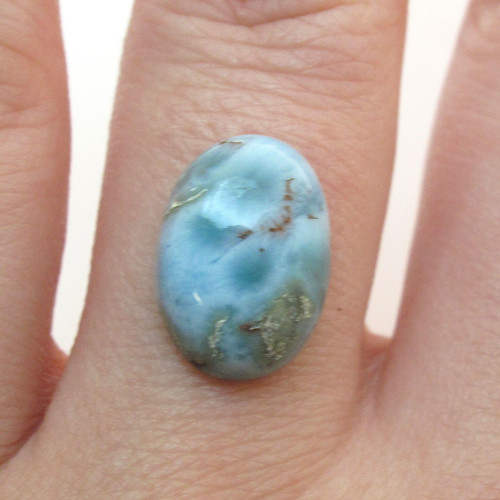 Kabošon larimar ovál 14,1mm — foto 1