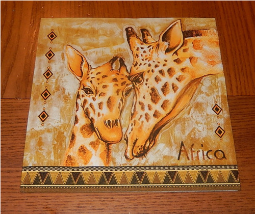 Ubrousek na decoupage - žirafy, hlavy