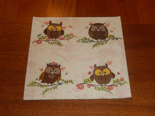 Ubrousek na decoupage - 4 sovy — foto 1