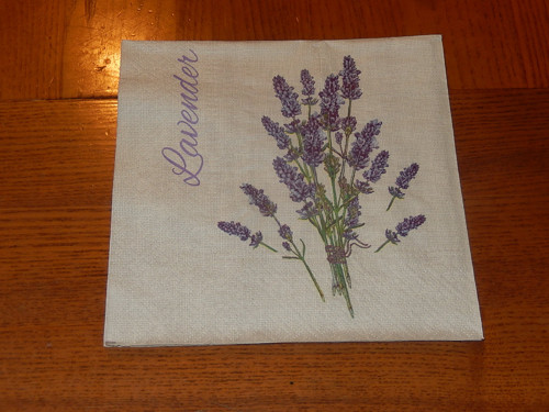 Ubrousek na decoupage - levandule na režném