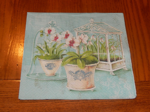 Ubrousek na decoupage - orchideje, zátiší