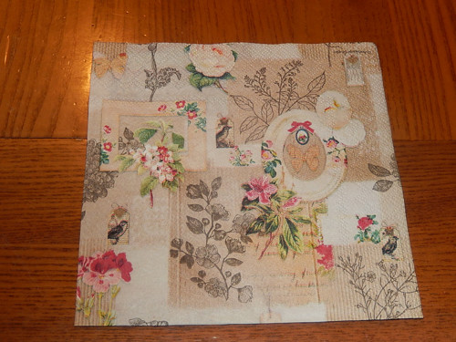 Ubrousek na decoupage - vintage květy
