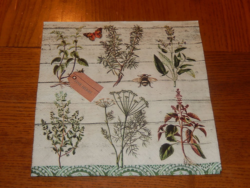 Ubrousek na decoupage - bylinkový