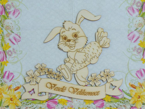 Nápis - králík s mrkvičkou